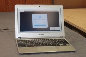 lot 72 image: SAMSUNG CHROME NOTEBOOK , XE303C12&nbsp&nbspHARD-DRIVE WIPED CLEAN NO OPERATING SYSTEM INSTALLED