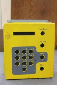 lot 91 image: SAFE STORAGE&nbsp DEVICE YELLOW BOX WITH KEYPAD AND BUTTON LABELS , 17 X 15&nbsp