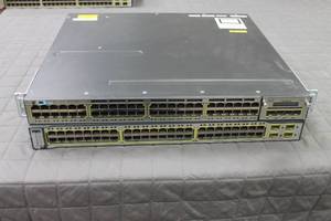 lot 103 image: CATALYST 3750 SERIES POE-48&nbsp &amp&nbsp CISCO C3KX-NM-1G&nbsp  TESTED &amp POWERED ON  NEED POWER SUPPLY CORD &nbsp SEE PICS&nbsp