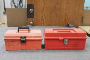 lot 110 image: TOTAL OF 2 PORTABLE TOOL BOXES , CONTICO&nbsp 14 &amp AKRO MILLS 12&nbsp