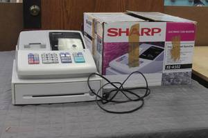 lot 126 image: SHARP ELECTRONIC CASH REGISTER XE-A102 IN ORIGINAL BOX  NEED KRY  SEE PICS&nbsp