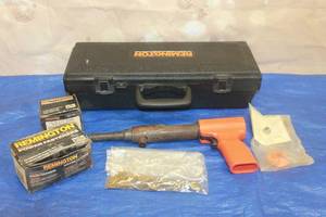 lot 52 image: REMINGTON 494 LOW VELOCITY POWDER ACTUATED FASTENING TOOL WITH LOT OF POWDER FASTENERS WITH CARRY CASE&nbsp