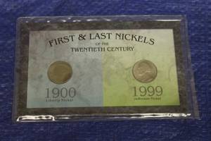 lot 78 image: THE MORGAN MINT FIRST &amp LAST NICKELS OF THE TWENTIETH CENTURY&nbsp &nbsp1900 &amp 1999&nbsp &nbsp # 20-0038-03 IN&nbsp CASE&nbsp