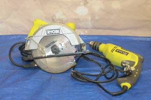 lot 120 image: RYOBI 7 14 SAW CS8125 AND RYOBI D620H DRILL