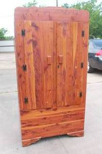 lot 138 image: WOODEN ARMOIRE WITH HIDDEN STORAGE&nbsp