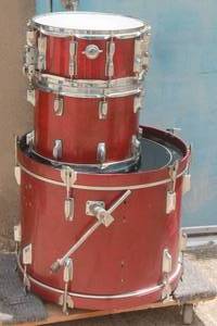 lot 158 image: 3 VINTAGE 1980S TAMA CHERRY WINE DRUM PIECES&nbsp&nbsp