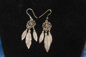lot 241 image: DYADEMA&nbsp DANGLING DREAM CATCHER STERLING SILVER STAMPED 925 MADE IN ITALY EARRINGS , WT 3.9 GRAMS&nbsp