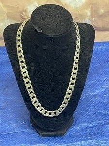 lot 240 image: STERLING SILVER 925 STAMPED CURB CHAIN 20 , WT&nbsp 69.0 GRAMS&nbsp