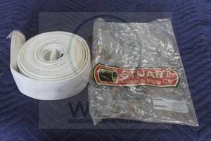 lot 46 image: STUART HOSE &amp PIPE CO WHITE BRAIDED HOSE 3 X 15 FT LONG&nbsp