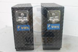 lot 121 image: TOTAL OF 2 UWS BLACK ALUMINUM TRUCK TOOL BOX&nbsp DRAW SLIDE 22 DS-22-BLK&nbsp WITH INSIDE DRAWERS  SEE PICS&nbsp