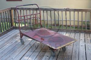 lot 194 image: ROLLING METAL CART 4FT LONG 26 WIDE&nbsp