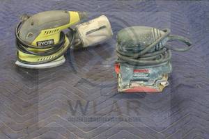 lot 308 image: 2 ELECTRIC SANDERS RYOBI CFS1503G AND BOSCH SHEET LOC 1297D