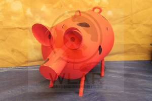 lot 48 image: LARGE PINK METAL PROPANE TANK PIG&nbsp PIGGY BANK , 17 L&nbsp