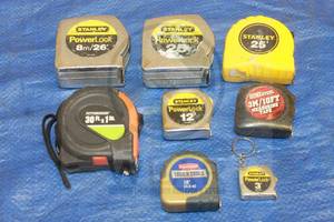 lot 87 image: TOTAL OF 10 ASSORTED BRAND MEASURING TAPES&nbsp