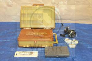 lot 115 image: VARIOUS FISHING TACKLE ACESSORY LOT&nbsp , PLANO MAGNUM SIDE KICK TACKLE BOX .LURES ,HOOKS, GARCIA MITCHELL 300&nbsp SPINNING REEL&nbsp AND MORE&nbsp  SEE PICS&nbsp&nbsp