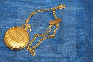 lot 189 image: GOLD TONE QUARTZ JAPAN MOVT GRANPA POCKET WATCH