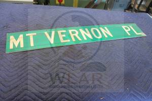 lot 235 image: DOUBLE SIDED METAL STREET SIGN MT VERNON PL , 36L&nbsp
