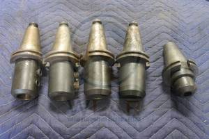 lot 238 image: TOTAL OF 5 ASSORTED SIZE CAT50&nbsp END MILLS&nbsp TAPER TOOL HOLDERS  SEE PICS