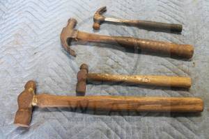 lot 62 image: TOTAL OF 4 BALL PEENCLAW HEAD HAMMERS  SEE PICS&nbsp