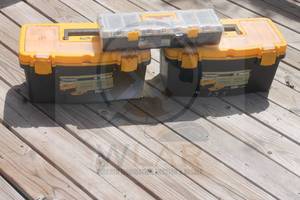 lot 95 image: TOTAL OF 2 VOYAGER 19 TOP COMPARTMENT TOOL BOXES&nbsp 66491 &amp STOREHOUSE 9-COMPARTMENT PORTABLE STORAGE ORGANIZER 95807&nbsp