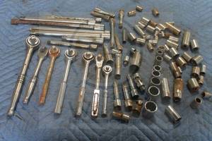 lot 120 image: LOT OF VARIOUS BRANDSIZE RATCHETS , DRIVE SOCKET &amp SOCKET&nbsp EXTENSIONS&nbsp