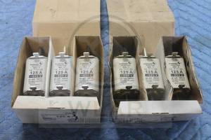 lot 126 image: TOTAL OF 2 BOXES&nbsp M. SCHNEIDER EUROFUSE NH-1&nbsp &nbsp( 3 PER BOX )&nbsp 125 A CURRENT , 690 VOLTAGE&nbsp MADE IN GERMANY  SEE PICS&nbsp