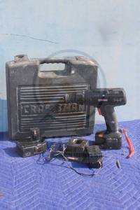 lot 92 image: CRAFTSMAN 38 DRILL DRIVER VSR 0-600 WITH 2- BATTERIES&nbsp 981480-001 &amp CHARGING STAND&nbsp 981481-001 WITH CRAFTSMAN STORAGE CASE&nbsp