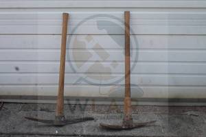 lot 106 image: TOTAL OF 2 -WOOD HANDLE PICKAXES&nbsp