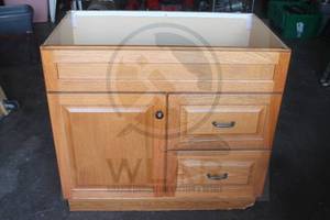 lot 144 image: PROJECT SOURCE GOLDEN FINISH VANITY CABINET&nbsp