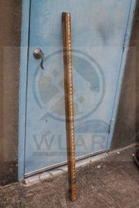 lot 163 image: VINTAGE REALIST DAVID WHITE INSTRUMENTS 8FT WOODEN SURVEYING TAPE MEASURE&nbsp