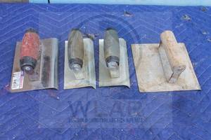 lot 218 image: TOTAL OF 4 ASSORTED BRAND HAND&nbsp CONCRETE EDGER TROWELS&nbsp