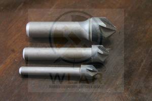lot 45 image: TOTAL OF 3 ASSORTED SIZE SEVERANCE CNC-K CHATTERLESS COUNTERSINKS , - 34 , 12 , 38&nbsp