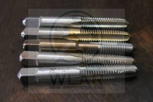 lot 73 image: TOTAL OF 5 ASSORTED BRAND&nbsp 38-16&nbsp &nbsp3FLUTE SPIRAL POINTED PLUG HAND TAPS , - ACE, USA, R&ampN,VERMONT, DORMER  SEE PICS&nbsp