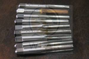 lot 76 image: TOTAL OF 9 ASSORTED BRAND 516 4FLUTE HSS HAND TAPS  SEE PICS&nbsp