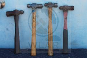 lot 56 image: TOTAL OF 4 ASSORTED BRAND WOODRUBBER BALL PEEN HAMMERS&nbsp