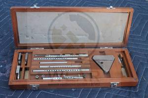 lot 61 image: MITUTOYO SQUARE STYLE GAUGE BLOCK ACCESSORY SET , 516-612 IN WOOD STORAGE CASE&nbsp