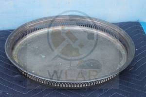 lot 78 image: ANTIQUE SILVER PLATED 15 DIAM ROUND SERVING TRAY&nbsp