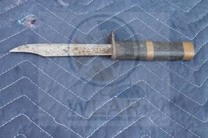 lot 15 image: VINTAGE KABAR&nbsp FIGHTING&nbsp UTILITY KNIFE WITH BRASS HANDLE, 10&nbsp