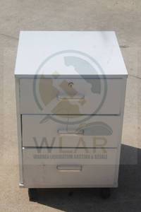 lot 127 image: WHITE 3-DRAWER FILE WOOD CABINET , 16 X&nbsp 16 X 22H&nbsp