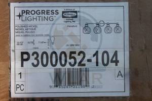 lot 130 image: PROGRESS LIGHTING P300052-104 POLISHED NICKEL , IN CLOSED ORIGINAL BOX&nbsp
