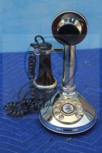 lot 19 image: VINTAGE WESTERN ELECTRIC&nbsp CENTER MEDALLION CANDLESTICK ROTARY DIAL ROARING 20S&nbsp TELEPHONE, MADE IN JAPAN&nbsp&nbsp