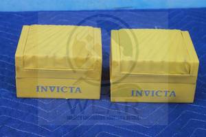 lot 20 image: TOTAL OF 2 INVICTA YELL0W LEATHER&nbsp STORAGE DISPLAY WATCH CASES&nbsp