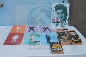 lot 137 image: ELVIS PRESLEY LOT - 5- BOOKS , CD, 6- PUNCH OUT AND PLAY ELVIS PHOTOS  SEE PICS&nbsp