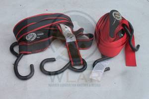 lot 214 image: TOTAL OF 2 RED RED-BLACK RATCHET TIE DOWNS&nbsp