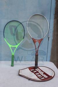 lot 218 image: TOTAL OF 2 VINTAGE&nbsp TENNIS RACKETS - PRINCE &amp WILSON WITH COVER&nbsp