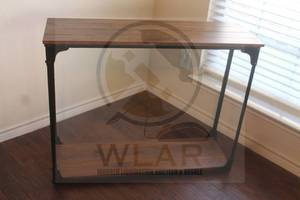 lot 4 image: PIER1 WOODEN METAL&nbsp TWO TIER&nbsp ENTRY CONSOLE&nbsp TABLE&nbsp 3609579032018 , MADE IN INDIA, 38 W X 12  X 30H&nbsp&nbsp