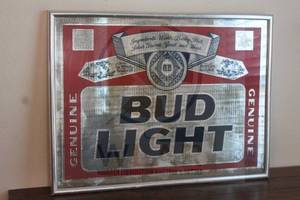 lot 34 image: VINTAGE 1992 ANNHEUSER-BUSCH INC BUD LIGHT BEER BAR SIGN , 25 W X 19 H