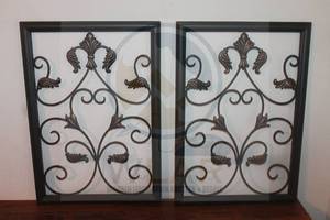 lot 56 image: TOTAL OF 2&nbsp ORNATE SCROLL DESIGN METAL ART&nbsp PANEL&nbsp ACCENT WALL DECORS, 20H&nbsp&nbsp