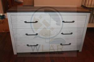 lot 63 image: ASHLEY FURNITURE GEY 6- DRAWER DRESSER S554653411,&nbsp 5FT&nbsp L X 15 12 W&nbsp X 37H&nbsp