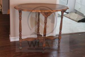 lot 98 image: ANTIQUE EDWARDIAN WALNUT SPINDLE LEG SIDE TABLE 35 X 28H&nbsp